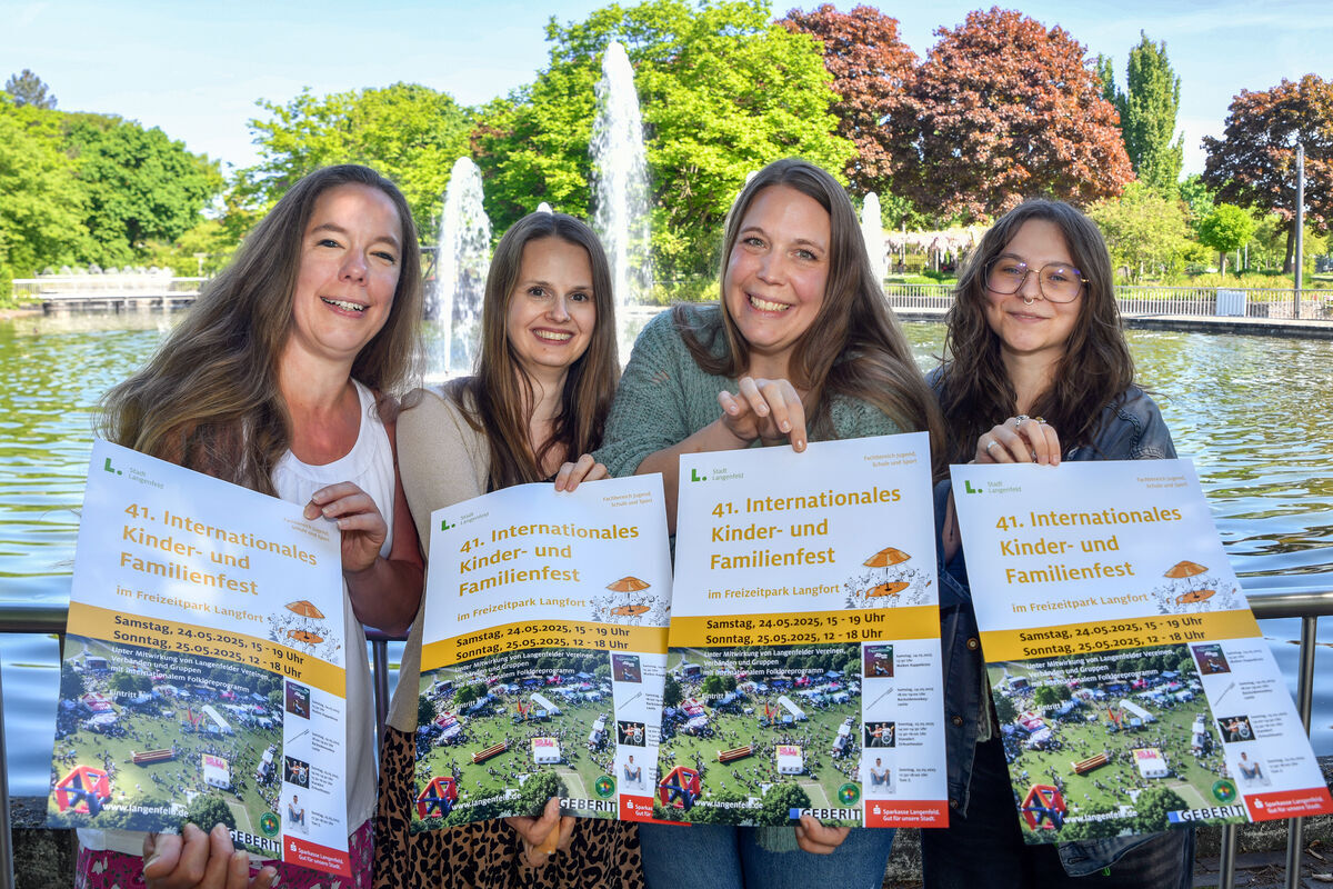 Das Orga-Team freut sich auf das 41. Kinder- und Familienfest (v.l.): Katharina Schenk, Annika Wefes, Kathrin Schwanke und Linette Morneau. 