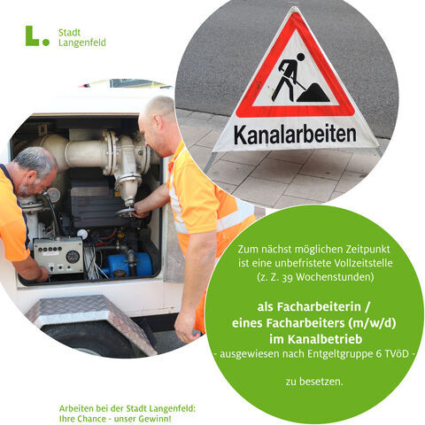 530 Anzeige Facharbeiter Kanal kurz Quadrat