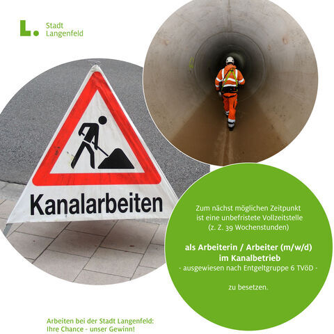 530 Anzeige Arbeiter Kanal kurz Quadrat
